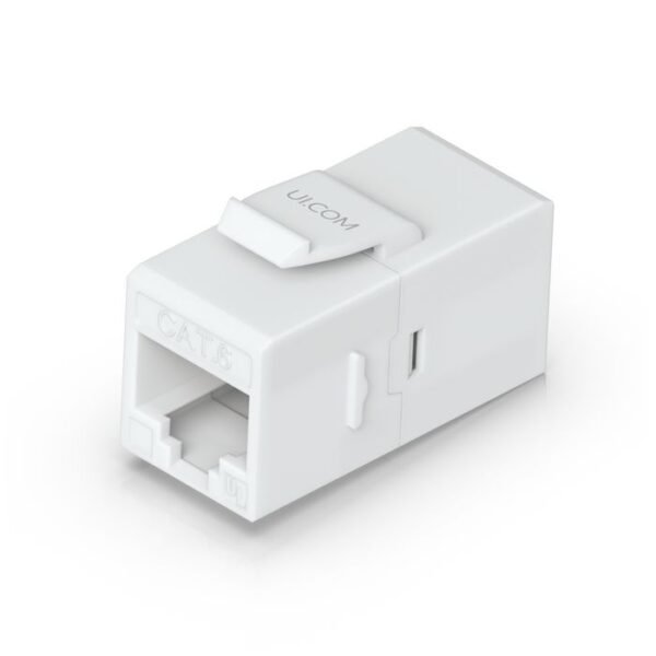 Pass-through Cat6 keystone  coupler for connecting  pre-terminated Ethernet cables seamlessly.
