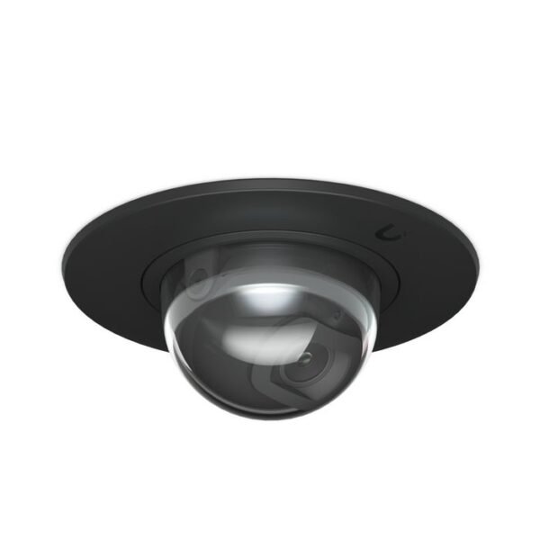 Dome camera mounting  accessory for recessed  installation into a wall or ceiling. Black