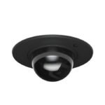 Dome camera mounting  accessory for recessed  installation into a wall or ceiling with a smoked bubble for enhanced