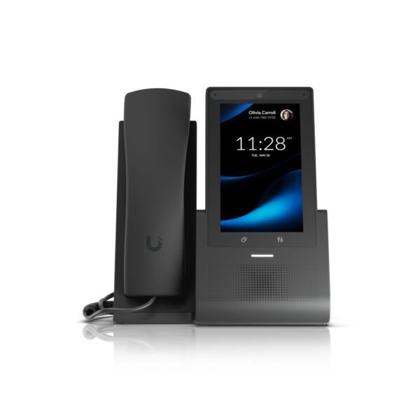 Next-generation desktop  smartphone for UniFi Talk,  featuring a 5" touch display and seamless integration with UniFi applications.