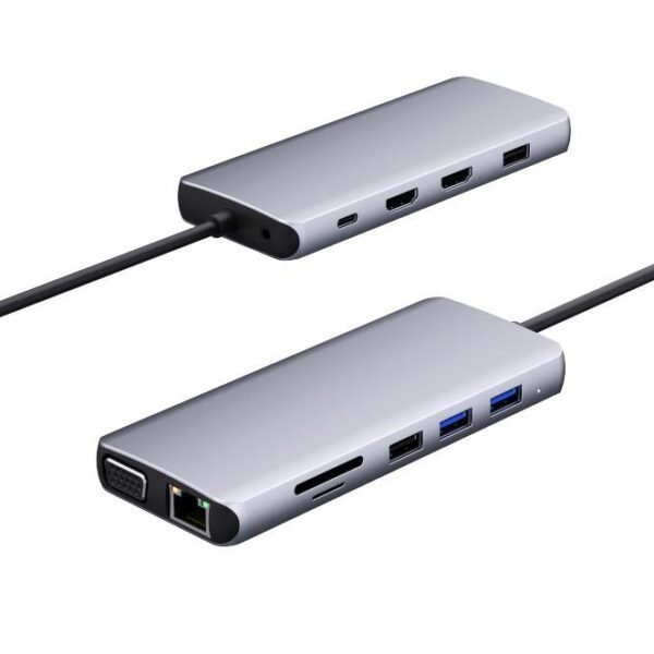 USB-C 12-in-1 Mobile Hub USB 3.2 Gen 1 (3.1 Gen 1)  Type-C, 3.5mm, HDMI, RJ-45, USB 2.0, USB 3.2 Gen 1 (3.1 Gen 1) Type-A, VGA,