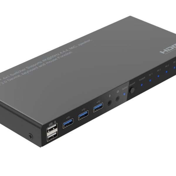 4K@60Hz HDMI KVM switch, 4x1  4:4:4, USB 3.0