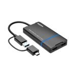 USB-C or USB A 2in1 to HDMI  2x splitter, with one click  video shut-off function