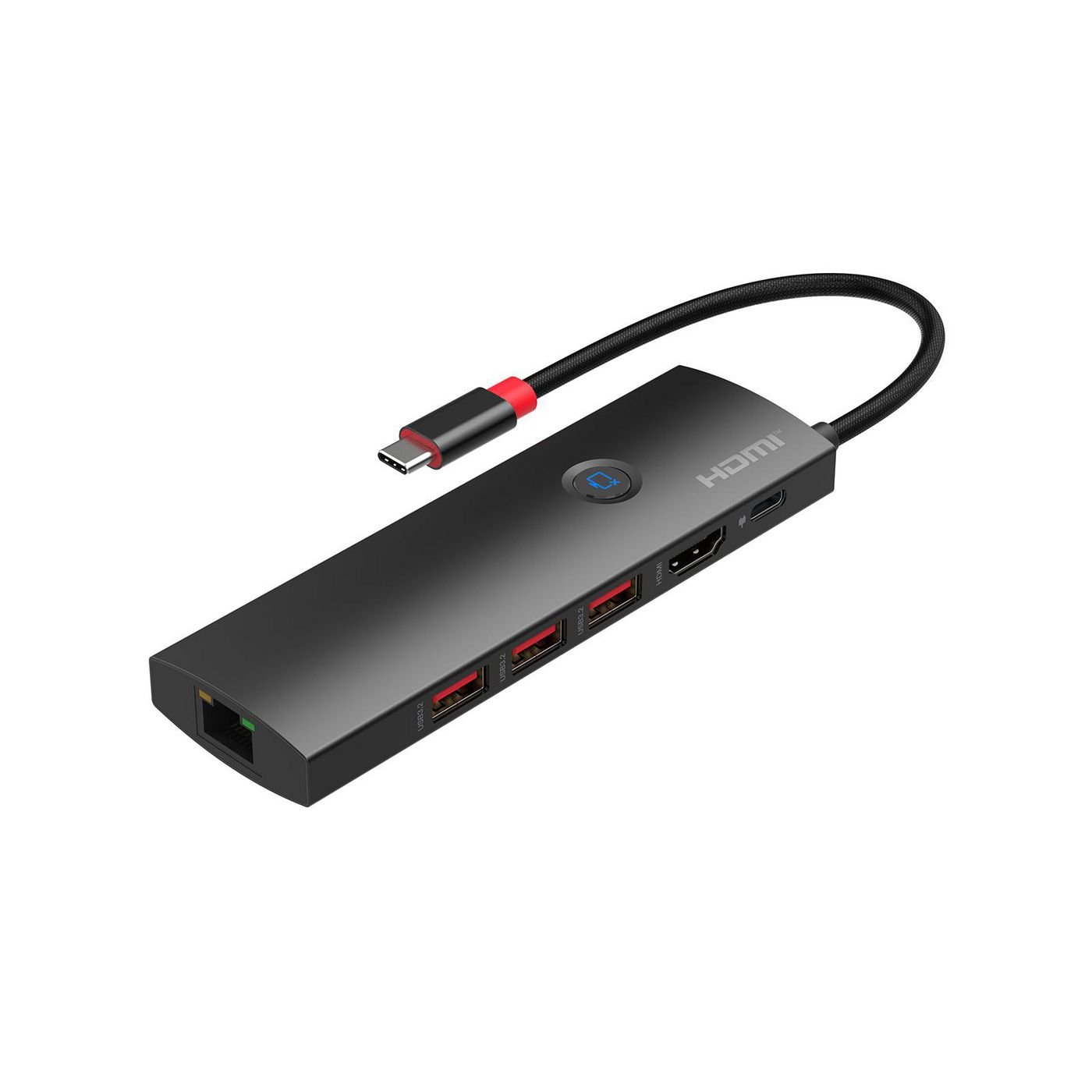 Img_35789324.jpg Premium USB-C to HDMI mini dock, RJ45, HDMI 4K@60Hz, 3x USB A 3.2, PD up to 100W, with one click video shut-off function - Image 1