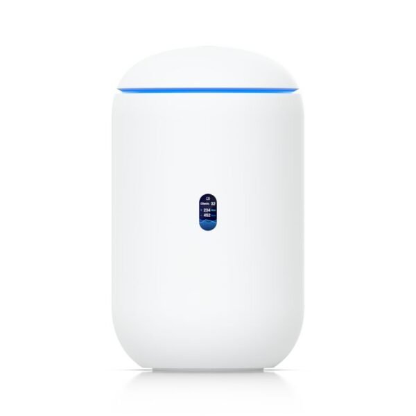 Desktop 10G Cloud Gateway  with integrated WiFi 7, PoE  switch, microSD storage, and full UniFi application support.