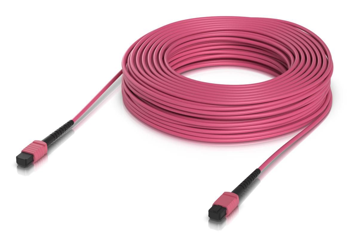 Img_35800317.jpg Indoor OM4 multi-mode fiber patch cable with MPO-12 Type B UPC connectors designed for 100G applications. 30M - Image 1