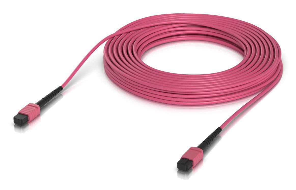 Img_35800327.jpg Indoor OM4 multi-mode fiber patch cable with MPO-12 Type B UPC connectors designed for 100G applications. 15M - Image 1
