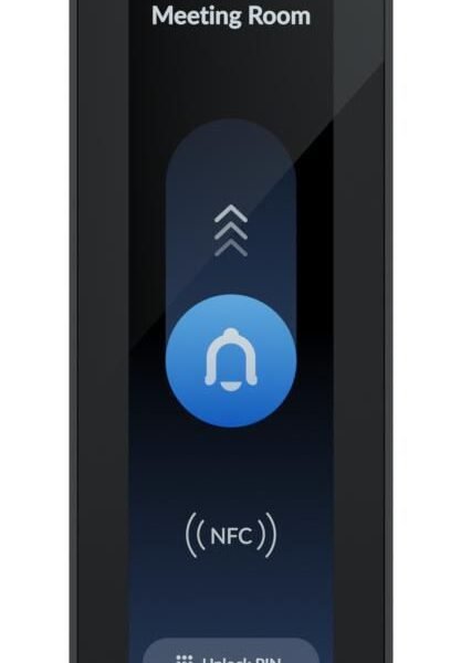 Third-generation,  indoor/outdoor NFC reader and  intercom with Apple Touch Pass support. Black