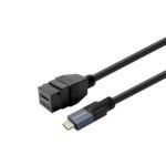 Keystone Black USB-C female  to USB-C male 1m