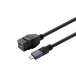 Keystone Black USB-C female  to USB-C male 1m