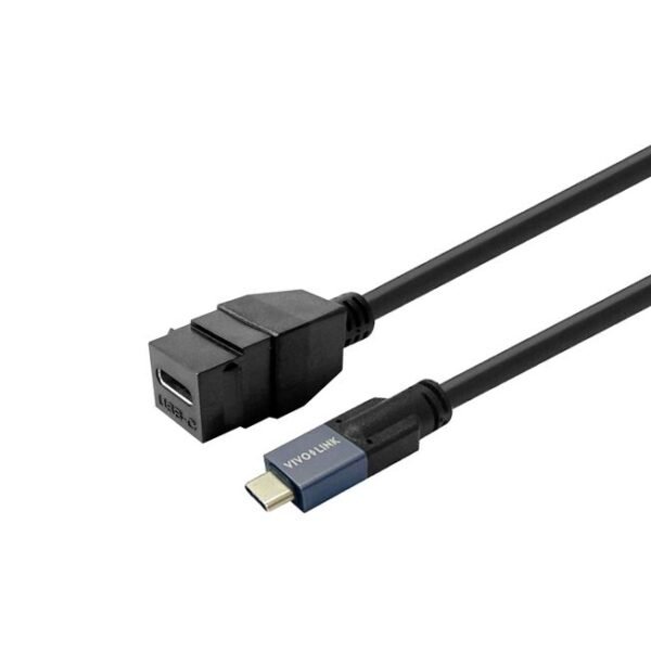Keystone Black USB-C female  to USB-C male