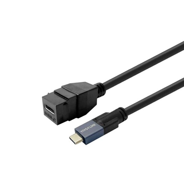 Keystone Black USB-C female  to USB-C male