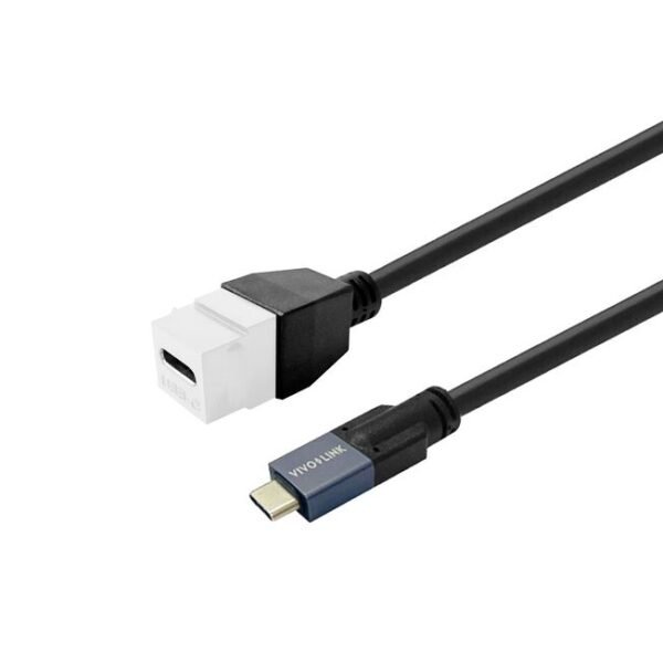 Keystone White USB-C female  to USB-C male 2m