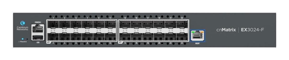Img_35844810.jpg cnMatrix EX3024F, Intelligent Ethernet Fiber Aggregation Switch, 24 10 Gbps SFP+ ports, dual internal AC power supplies - no pwr cord - Image 1