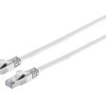 U/UTP CAT6A 5M White Flat Unshielded Network Cable, PVC, 4x2xAWG 30/7 CU