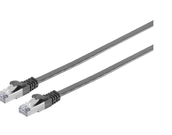 U/UTP CAT6A 3M Black Flat Unshielded Network Cable, PVC, 4x2xAWG 30/7 CU