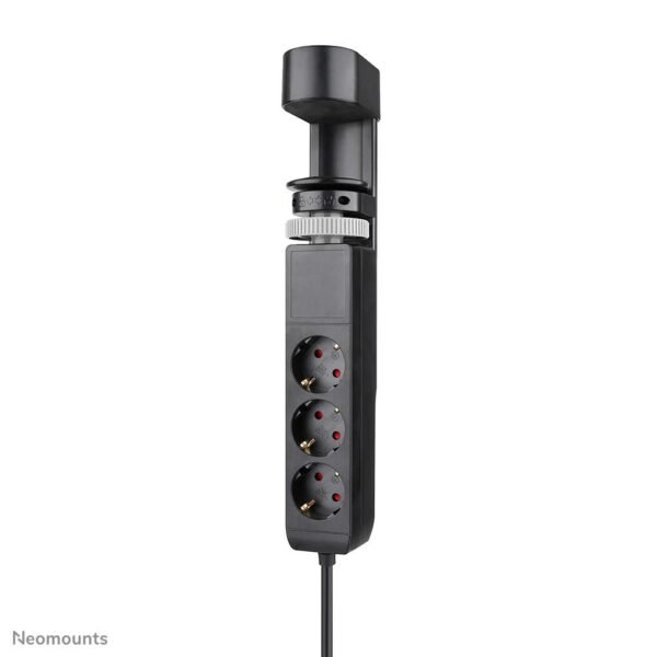 DS22-840BL6, VOLT Desk Socket  with Clamp, 2 x USB-C (20W),  1x USB-A (18W), 3 x 230V. Cocket Type F 3680 Watt, 1.4m Cord, Quick charge,