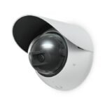 Dome camera mounting  accessory for installation  onto a wall or pole with enhanced protection against rain, snow, and wind,