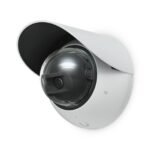 Dome camera mounting  accessory for installation  onto a wall or pole with enhanced protection against rain, snow, and wind,