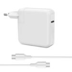USB-C Charger for Apple  Macbook 96W 5V 2.4A-20V4.8A  Plug:USB-C Female, Color: White, Type-C Charger