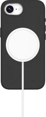 INFINITE (GRS) VENICE iPhone  17e/16e Black PU Leather  Magnetic Cover. Material: 65% (GRS) recycled PC and 21% (GRS) recycled TPU