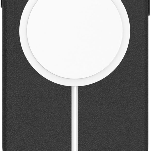 INFINITE (GRS) VENICE iPhone  17e/16e Black PU Leather  Magnetic Cover. Material: 65% (GRS) recycled PC and 21% (GRS) recycled TPU