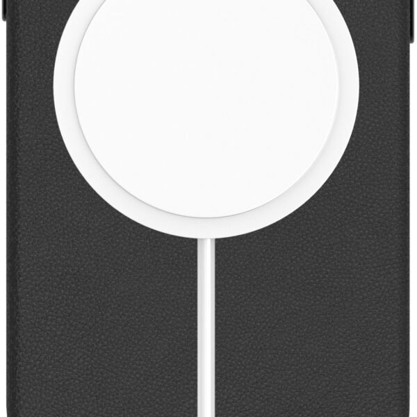 INFINITE (GRS) VENICE iPhone  17e/16e Black PU Leather  Magnetic Cover. Material: 65% (GRS) recycled PC and 21% (GRS) recycled TPU