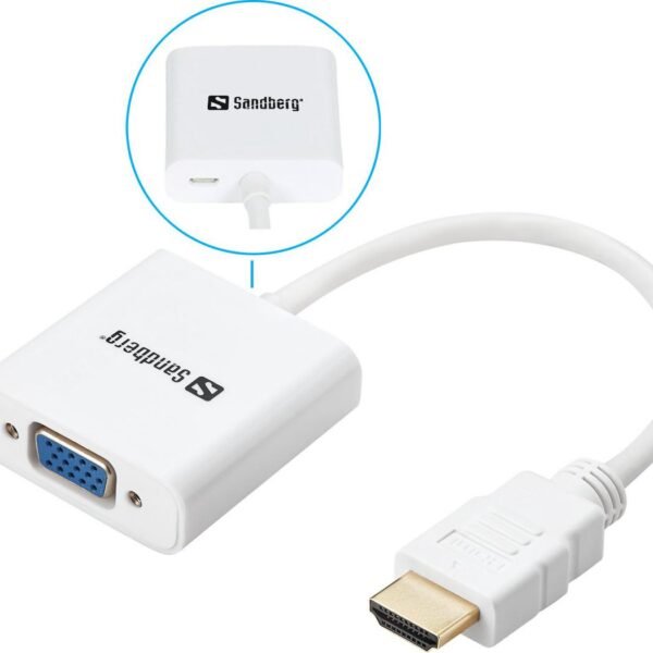 HDMI to VGA Converter HDMI to VGA Converter, HDMI,  VGA, Male/Female, White