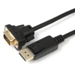 Displayport to VGA Cable 2m Displayport version 1.2, Black Supports (1920 x 1080P)