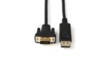 Displayport to VGA Cable 2m Displayport version 1.2, Black Supports (1920 x 1080P) - Image 2