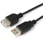 USB2.0  Extension A-A 1,8m M-F Black, Hi-Speed cable