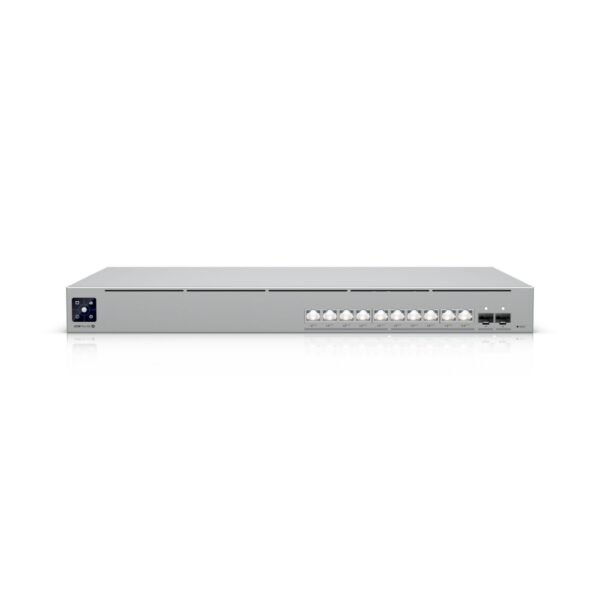1U, professional-grade  10-port, Layer 3  Etherlighting PoE switch with (10) 10 GbE and (2) 10G SFP ports.