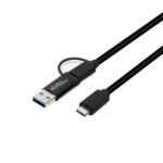 USB-C 3.2 Gen 1 Cable Cable,  1m with one USB 3.0 A  adapter, 20 X faster than USB 2.0, SuperSpeed+ data transmissions up to 10