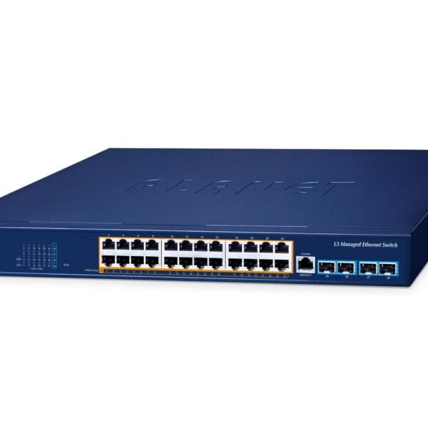 Layer 3 24-Port 10/100/1000T  802.3at PoE + 4-Port 10G SFP+  Managed Ethernet Switch