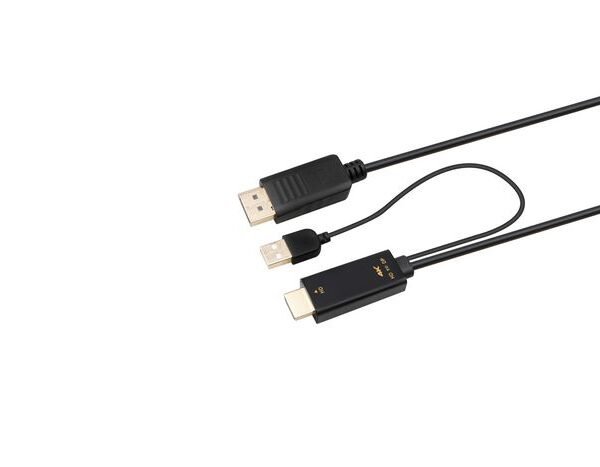 HDMI to DisplayPort Converter Cable, Converts HDMI to DP,  2meter Supports HDMI up to 4K (4096x2160@30Hz), with additional USB to amplify