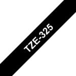 TZE325 9MM WHITE ON BLACK TAPE TZE325, TZ, Black, 8 m, 9 mm