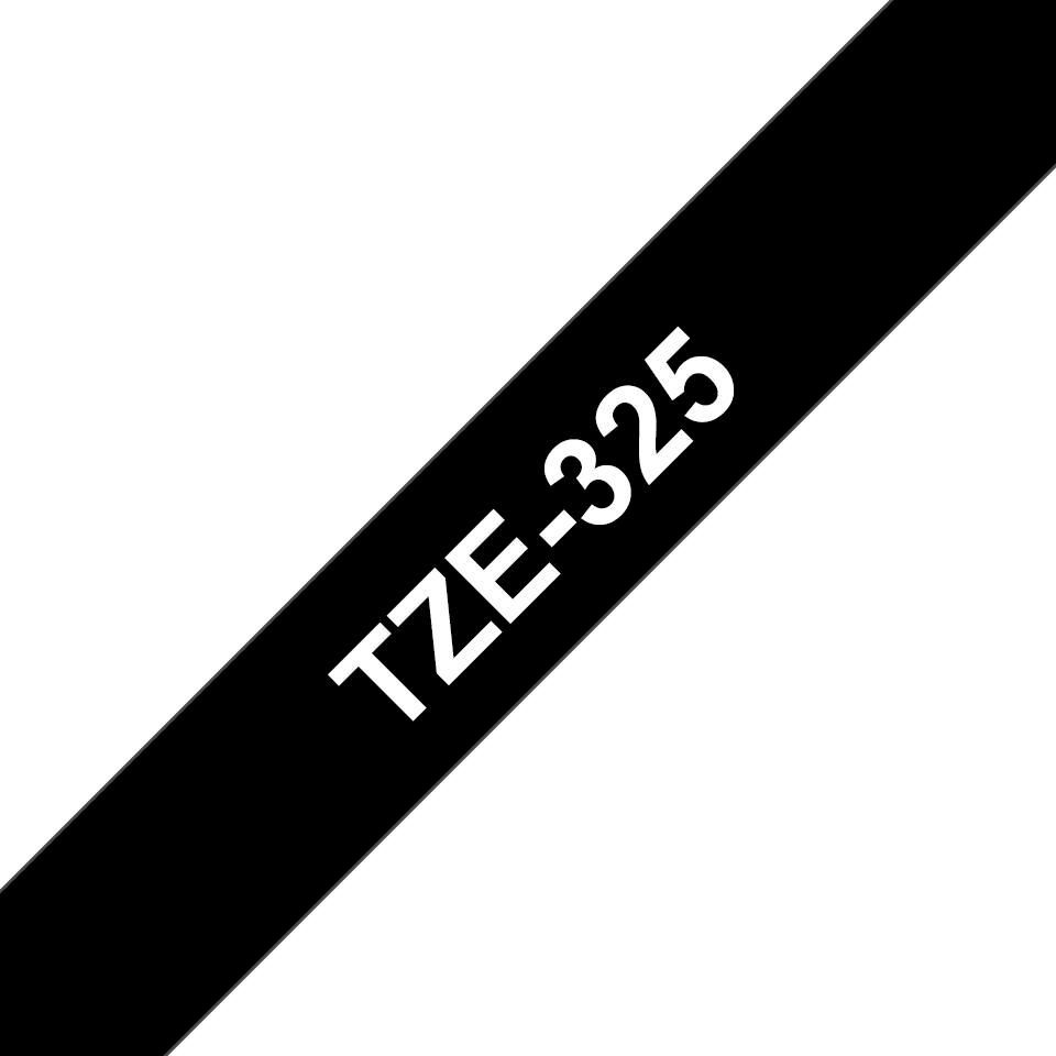 Img_36278877.jpg TZE325 9MM WHITE ON BLACK TAPE TZE325, TZ, Black, 8 m, 9 mm - Image 1