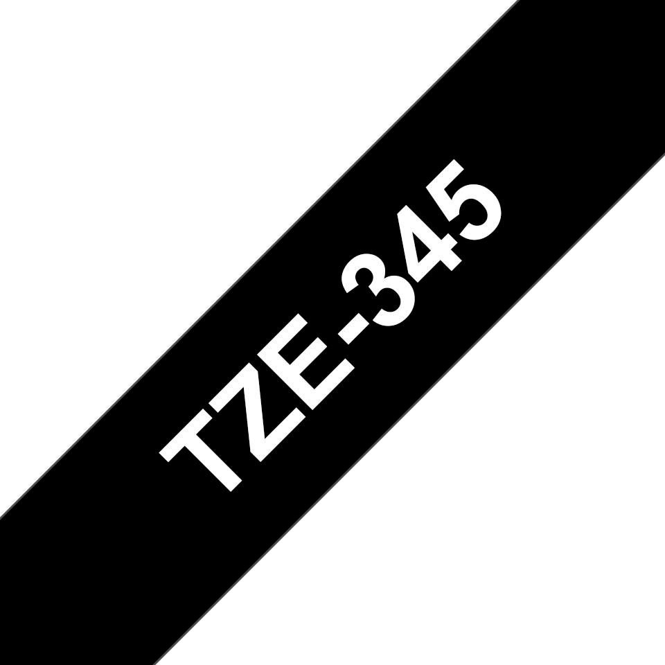 Img_36278994.jpg TZE345 18MM WHITE ON BLACK TAPE Laminated tape 18mm, White on black, TZe, Thermal Transfer, Brother, PT-2100VP, PT-7600, PT-2430PC, - Image 1