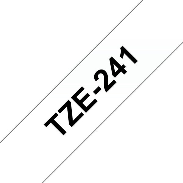 Tape Black on White 18mm TZe241, Black on white, TZe,  1.8 cm, 8 m, 1 pc(s), Blister