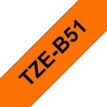TZE-B51 LAMINATED TAPE 24MM  5M BLACK ON SIGNAL ORANGE