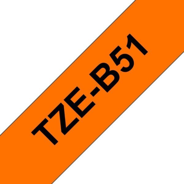 TZE-B51 LAMINATED TAPE 24MM  5M BLACK ON SIGNAL ORANGE