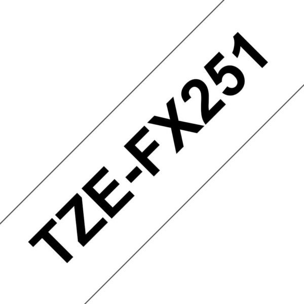 Tape Black on White 24mm Laminated tape, Black on  white, TZe, Thermal transfer, Brother, PT-2430PC, PT-2700, PT-9600, PT-2730,