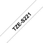 TZES221 9MM BLACK ON WHITE  STRONG ADHES TZeS221, TZ, 8  m, 1 pc(s), Blister, 9 mm