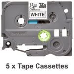 TZe-231 black on white 12 mm  multipack of tapes (5 pack)  All P-touch TZ/TZe-models - Image 3