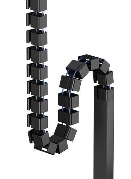 ADS06-133BL, Cable Spine,  Modular Vertebrae,  Screw-mounted, Magnetic Cable Cover, Universal, 128,7x9,9x3,3cm - Black