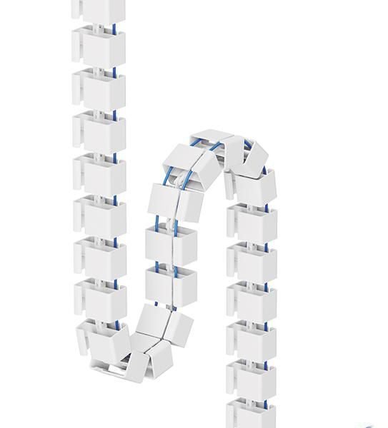 ADS06-130WH, Cable spine,  Modular Vertebrae,  Screw-Mounted, Universal, 129,2x9,9x3,2cm - White