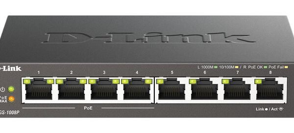 8xG+F+ENet RJ45 19" PoE 16 Gbps, MDI/MDIX, Black