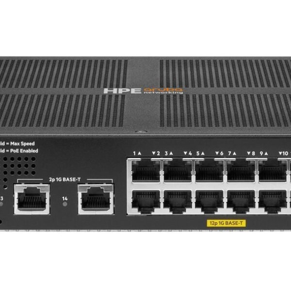 ARUBA 6100 12G CL4 2SFP+ Aruba 6100 12G Class4 PoE  2G/2SFP+ 139W, Managed, L3, Gigabit Ethernet (10/100/1000), Power over Ethernet