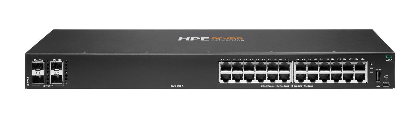 Img_36344483.jpg ARUBA 6100 24G 4SFP+ SWITCH Aruba 6100 24G 4SFP+, Managed, L3, Gigabit Ethernet (10/100/1000), Rack mounting, 1U - Image 1
