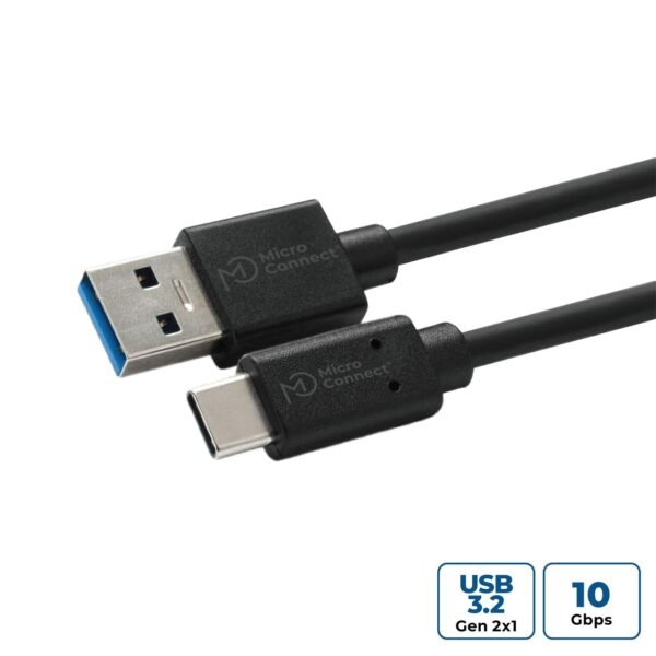 USB C-A 3.2 Gen 2 Cable, 0.25m USB-C Gen2 - USB 3.0 A Black,  20 X faster than USB 2.0, SuperSpeed data transmissions up to 10 Gbit/s